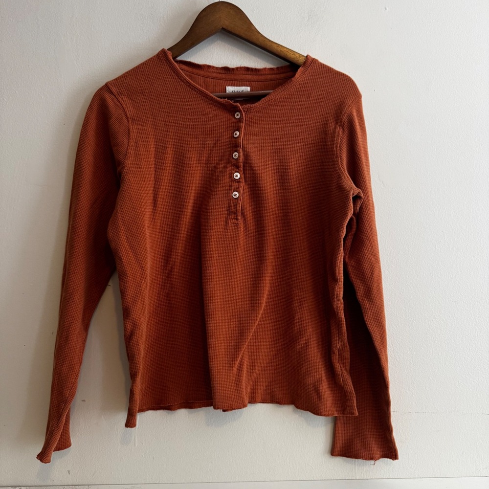 Pact Women's Sz M Rust Orange Organic Cotton Natural Fibers Fall Basics